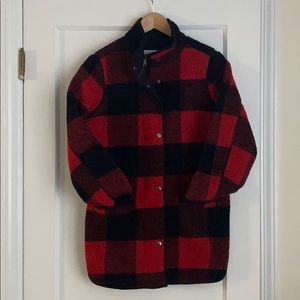 Old Navy Buffalo Plaid Fleece Coat